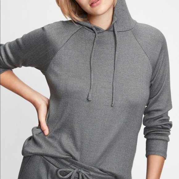 GAP Tops - Love by GAP Cashlike Hoodie Charcoal Gray Size Large NWT